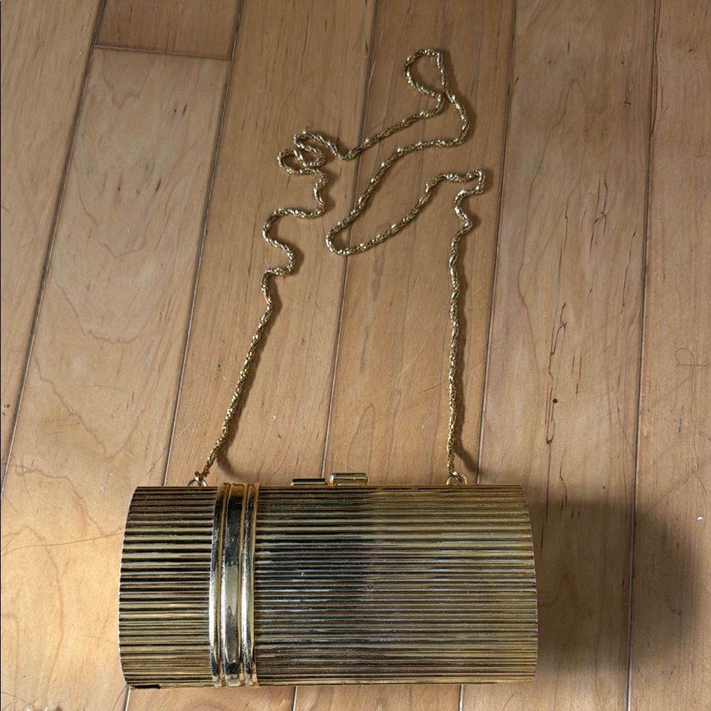 Gold Clutch with Chain Strap